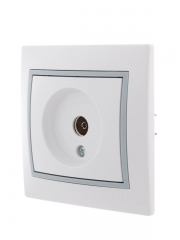 Розетка проходная TV СП Mira бел./сер. LEZARD 701-0215-129 701-0215-129