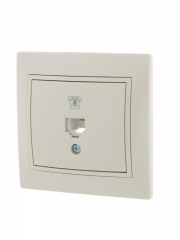 Розетка телефонная 1-м СП Mira RJ11 крем./крем.. LEZARD 701-0303-137 701-0303-137