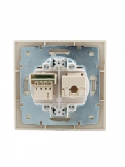 Розетка компьютерная + телефонная 2-м СП Mira RJ45 + RJ11 крем./крем.. LEZARD 701-0303-143 701-0303-143