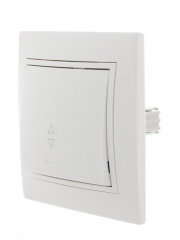 Переключатель проходной 1-кл. СП Mira 10А IP20 с бел.вставкой бел. LEZARD 701-0202-105 701-0202-105