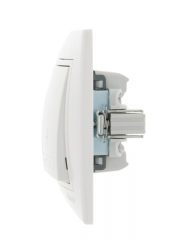 Переключатель проходной 2-кл. СП Mira 10А IP20 с бел.вставкой бел. LEZARD 701-0202-106 701-0202-106