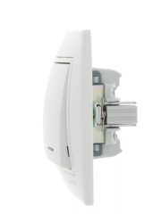 Выключатель 2-кл. СП Mira 10А IP20 с подсветкой с бел. вставкой бел. LEZARD 701-0202-112 701-0202-112