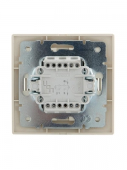 Выключатель 2-кл. СП Mira 10А IP20 с подсветкой со вставкой крем. LEZARD 701-0303-112 701-0303-112