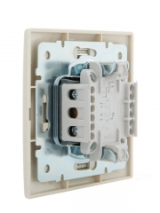 Выключатель 2-кл. СП Mira 10А IP20 с подсветкой со вставкой крем. LEZARD 701-0303-112 701-0303-112