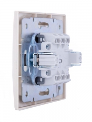 Выключатель 1-кл. СП Mira 10А IP20 с подсветкой со вставкой крем. LEZARD 701-0303-111 701-0303-111