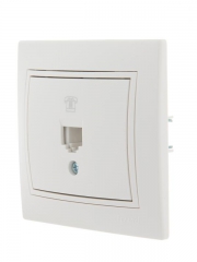 Розетка телефонная 1-м СП Mira RJ11 бел./бел. LEZARD 701-0202-137 701-0202-137