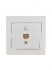 Розетка компьютерная 1-м СП Mira RJ45 бел./бел. LEZARD 701-0202-139 701-0202-139