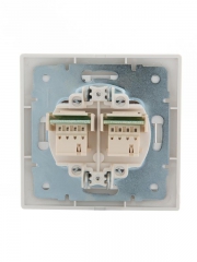 Розетка телефонная 2-м СП Mira RJ11 бел./бел. LEZARD 701-0202-138 701-0202-138