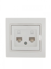 Розетка компьютерная 2-м СП Mira RJ45 бел./бел. LEZARD 701-0202-141 701-0202-141