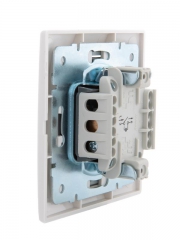 Выключатель 1-кл. СП Mira 10А IP20 с подсветкой с сер. вставкой бел. LEZARD 701-0215-111 701-0215-111