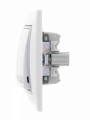 Выключатель 3-кл. СП Mira 10А IP20 с сер. вставкой бел. LEZARD 701-0215-109 701-0215-109