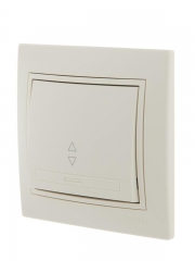 Переключатель проходной 1-кл. СП Mira 10А IP20 со вставкой крем. LEZARD 701-0303-105 701-0303-105
