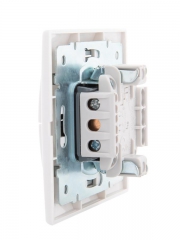 Выключатель 2-кл. СП Mira 10А IP20 с подсветкой с сер. вставкой бел. LEZARD 701-0215-112 701-0215-112