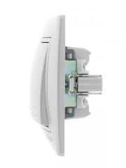 Выключатель 1-кл. СП Mira 10А IP20 с подсветкой со вставкой сер. метал. LEZARD 701-1010-111 701-1010-111