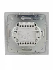 Выключатель 2-кл. СП Mira 10А IP20 с подсветкой со вставкой сер. метал. LEZARD 701-1010-112 701-1010-112