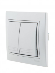 Выключатель 2-кл. СП Mira 10А IP20 со вставкой сер. метал. LEZARD 701-1010-101 701-1010-101