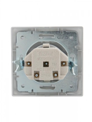 Розетка 1-м СП Mira 16А IP20 с заземл. защ. шторки со вставкой керамика сер. метал. LEZARD 701-1010-124 701-1010-124