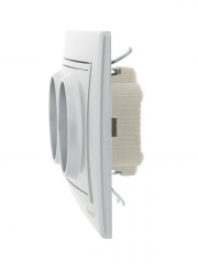 Розетка 2-м СП Mira 16А IP20 без заземл. со вставкой керамика сер. метал. LEZARD 701-1010-128 701-1010-128