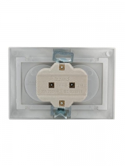 Розетка 2-м СП Mira 16А IP20 без заземл. со вставкой керамика сер. метал. LEZARD 701-1010-128 701-1010-128