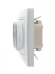 Розетка 2-м СП Mira 16А IP20 с заземл. со вставкой керамика сер. метал. LEZARD 701-1010-127 701-1010-127