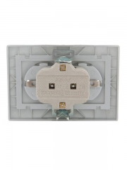 Розетка 2-м СП Mira 16А IP20 с заземл. со вставкой керамика сер. метал. LEZARD 701-1010-127 701-1010-127