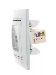 Розетка компьютерная 2-м СП Mira RJ45 сер. метал. LEZARD 701-1010-141 701-1010-141