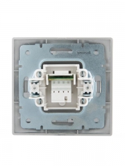Розетка телефонная 1-м СП Mira RJ11 сер. метал. LEZARD 701-1010-137 701-1010-137