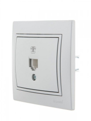 Розетка телефонная 1-м СП Mira RJ11 сер. метал. LEZARD 701-1010-137 701-1010-137