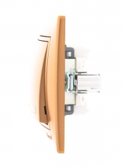 Выключатель 1-кл. СП Mira 10А IP20 со вставкой зол. метал. LEZARD 701-1313-100 701-1313-100