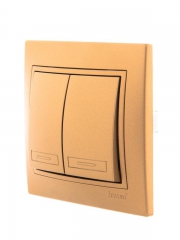 Выключатель 2-кл. СП Mira 10А IP20 со вставкой зол. метал. LEZARD 701-1313-101 701-1313-101