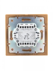 Выключатель 2-кл. СП Mira 10А IP20 со вставкой зол. метал. LEZARD 701-1313-101 701-1313-101