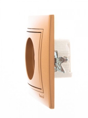 Розетка 1-м СП Mira 16А IP20 без заземл. со вставкой керамика зол. метал. LEZARD 701-1313-121 701-1313-121