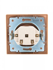 Розетка 1-м СП Mira 16А IP20 без заземл. со вставкой керамика зол. метал. LEZARD 701-1313-121 701-1313-121