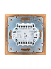 Выключатель 1-кл. СП Mira 10А IP20 с подсветкой со вставкой зол. метал. LEZARD 701-1313-111 701-1313-111