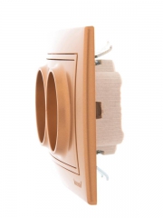 Розетка 2-м СП Mira 16А IP20 без заземл. со вставкой керамика зол. метал. LEZARD 701-1313-128 701-1313-128