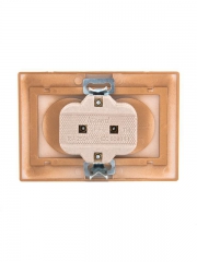 Розетка 2-м СП Mira 16А IP20 без заземл. со вставкой керамика зол. метал. LEZARD 701-1313-128 701-1313-128