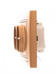 Розетка 2-м СП Mira 16А IP20 с заземл. со вставкой керамика зол. метал. LEZARD 701-1313-127 701-1313-127