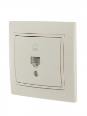 Розетка компьютерная 1-м СП Mira RJ45 крем./крем.. LEZARD 701-0303-139 701-0303-139