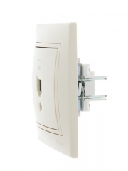 Розетка компьютерная 1-м СП Mira RJ45 крем./крем.. LEZARD 701-0303-139 701-0303-139