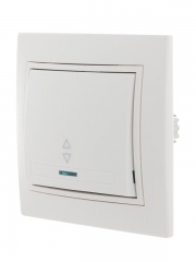 Переключатель проходной 1-кл. СП Mira 10А с подсветкой с бел. вставкой бел. LEZARD 701-0202-114 701-0202-114