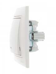 Переключатель проходной 1-кл. СП Mira 10А с подсветкой с бел. вставкой бел. LEZARD 701-0202-114 701-0202-114