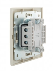 Переключатель проходной 2-кл. СП Mira 10А со вставкой крем. LEZARD 701-0303-106 701-0303-106