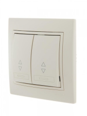 Переключатель проходной 2-кл. СП Mira 10А со вставкой крем. LEZARD 701-0303-106 701-0303-106