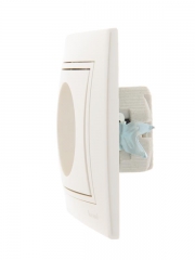 Розетка 1-м СП Mira 16А IP20 без заземл. со вставкой керамика жемчуж./бел. перламутр. LEZARD 701-3030-121 701-3030-121