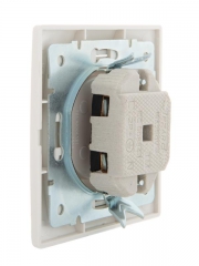 Розетка 1-м СП Mira 16А IP20 без заземл. со вставкой керамика жемчуж./бел. перламутр. LEZARD 701-3030-121 701-3030-121