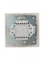 Выключатель 2-кл. СП Mira 10А IP20 с подсветкой со вставкой жемчуж./бел. перламутр. LEZARD 701-3030-112 701-3030-112