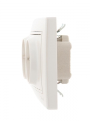 Розетка 2-м СП Mira 16А IP20 с заземл. со вставкой керамика жемчуж./бел. перламутр. LEZARD 701-3030-127 701-3030-127