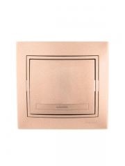 Выключатель 1-кл. СП Mira 10А IP20 со вставкой свет. корич. перламутр. LEZARD 701-3131-100 701-3131-100