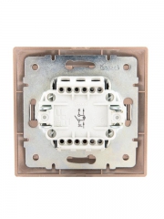 Выключатель 1-кл. СП Mira 10А IP20 с подсветкой со вставкой свет. корич. перламутр. LEZARD 701-3131-111 701-3131-111