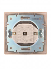 Розетка 1-м СП Mira 16А IP20 без заземл. со вставкой керамика свет. корич. перламутр. LEZARD 701-3131-121 701-3131-121